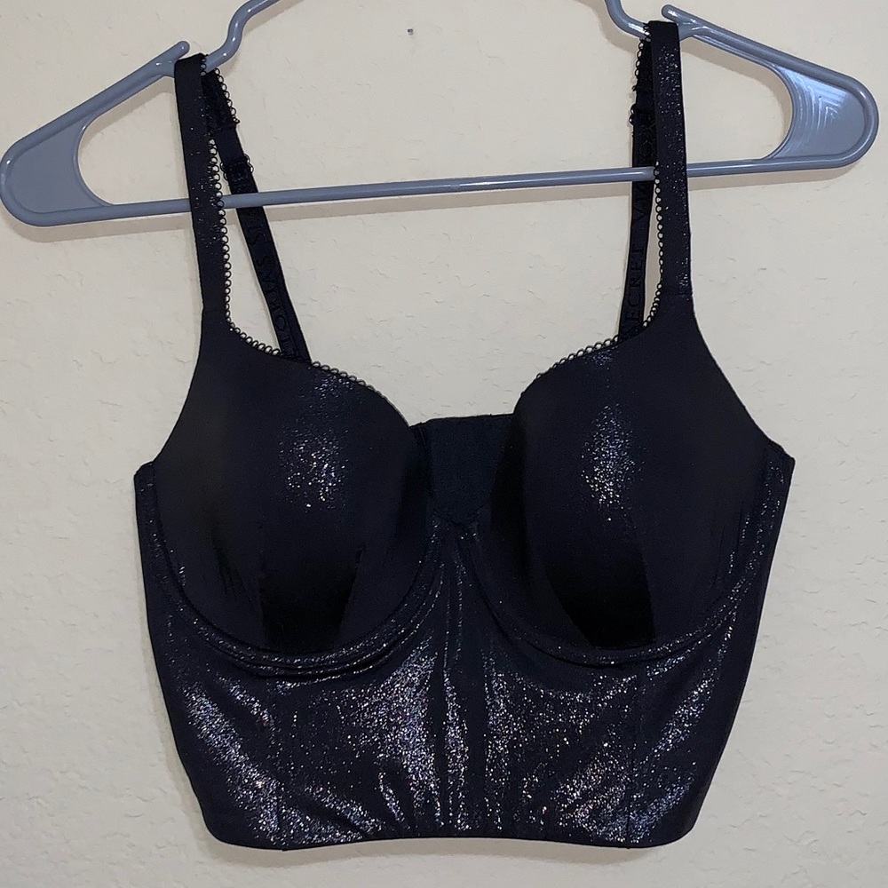 Body By Victoria Lined Black Metallic Bra